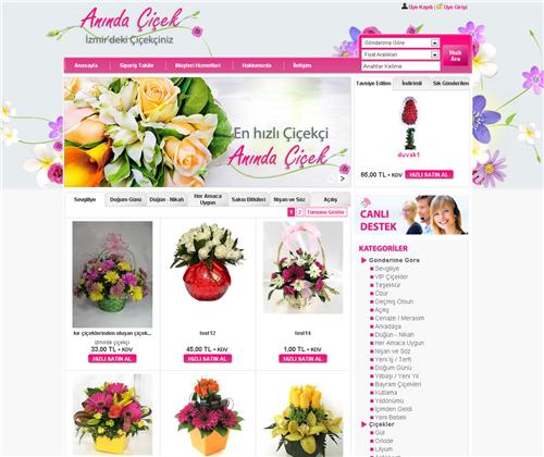 anindacicek.net Çiçekci web sitesi tasarımı